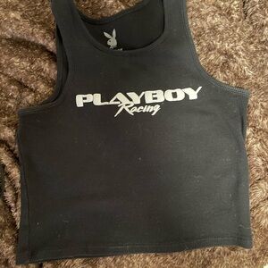 PLAYBOY Black Crop Top
